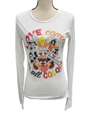 BEJEWELED OUTPOST TRADING COMPANY LOONEY TUNES "LOVE COMES IN ALL COLORS" TSHIRT
